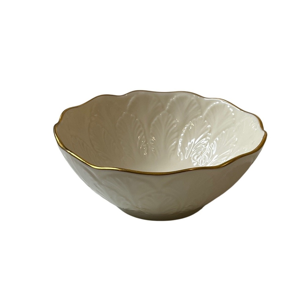 Vtg Lenox Greenfield Mini Bowl 24K Gold Rim Fine China‎ Porcelain Cottagecore